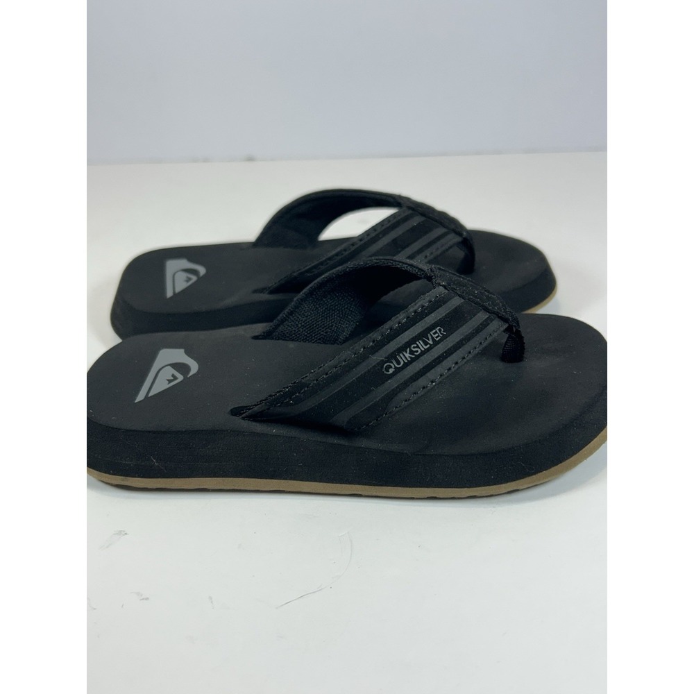 Quicksilver Kids Unisex Flip Flops Black Size 12 Monkey wrench Youth